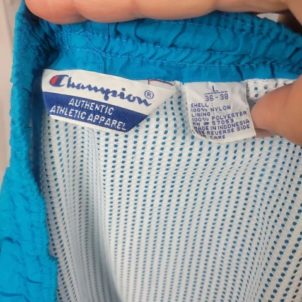 Vintage Y2K Champion Blue Swim Trunks Shorts Size Lg 36-38